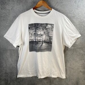 Nike T-Shirt XXL Basketball Court Graphic Tee Black‎ and White Retro Streetwear
